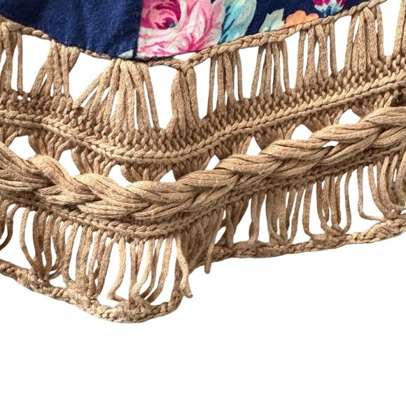 Boho Chic Crochet & Floral Knit Top With Raglan Sleeves Size Small - Picture 15 of 16